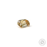 Champagne moissanite elongated cushion shape on white background