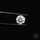Centered round loose lab diamond with nova faceting on black background