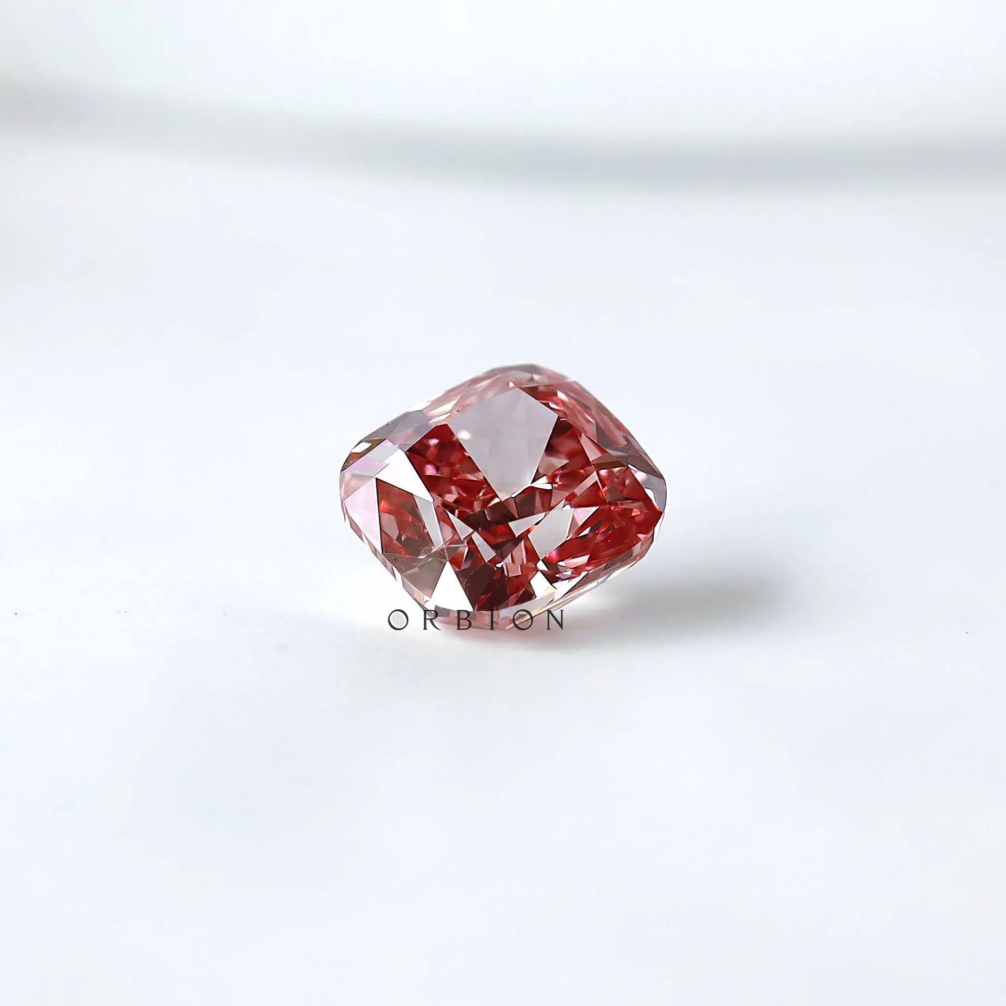 Pavilion view of fancy deep purplish pink lab diamond