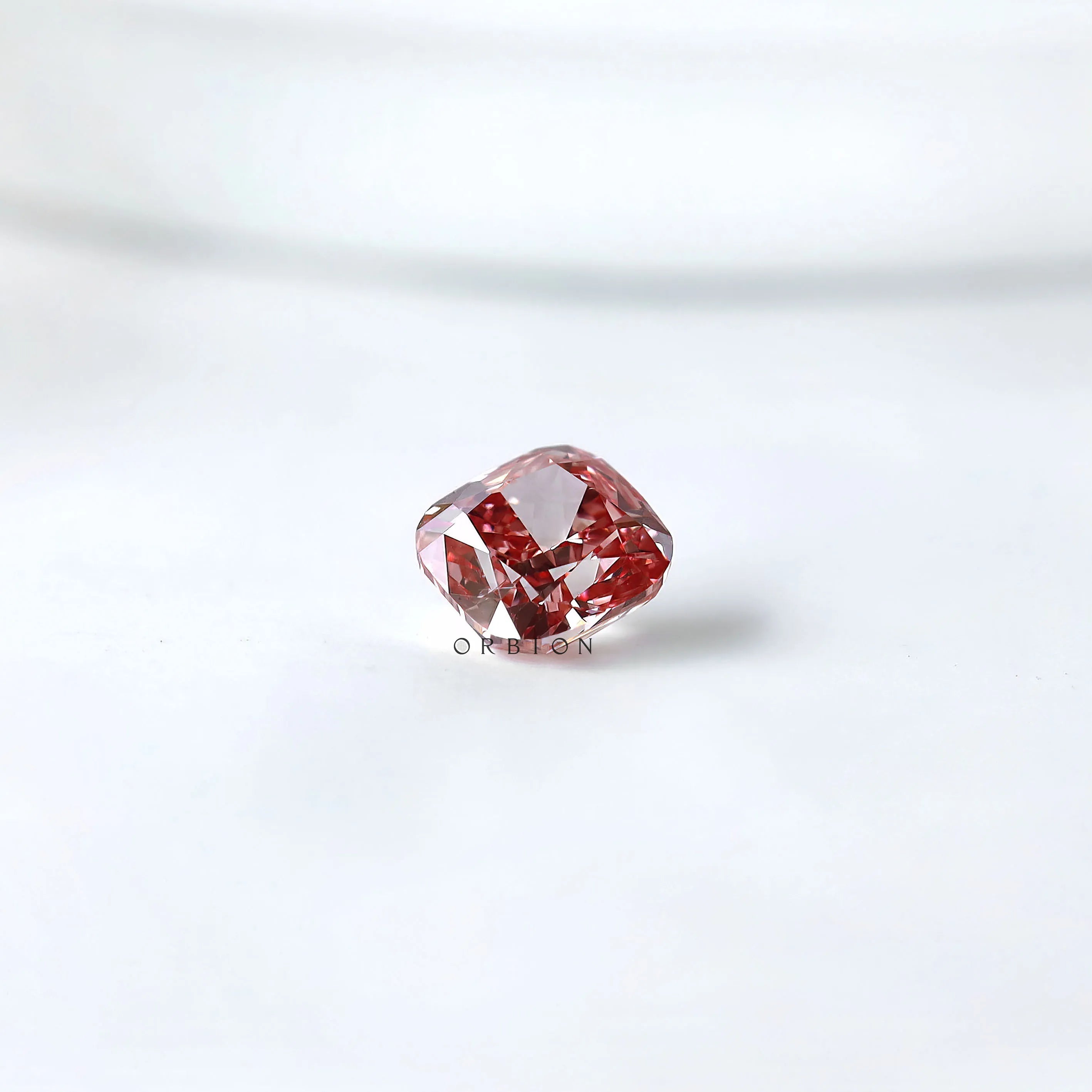 Pavilion view of fancy deep purplish pink lab diamond