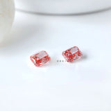 Two radiant vivid pink lab diamonds placed together
