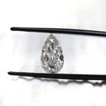Front facing pear loose moissanite with antique faceting
