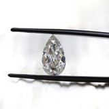 Front facing pear loose moissanite with antique faceting