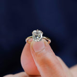 Old Mine Cut Cushion Ring Moissanite, Elongated Cushion Cut Ring, Moissanite Engagement Ring, 6 Prong Ring, Georgian Style Ring, Gold Rings