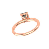 1.5 CT Emerald Cut Solitaire Grey Moissanite 14K Rose Gold Engagement Ring, Wedding Ring, Dainty Ring Gold, Minimalist Moissanite Ring