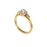 1 Ct Old European Cut Moissanite Engagement Ring, Classic Satin Finish Rings For Women, Vintage Ring Gold, 10K/14K/18K Gold Art Deco Ring