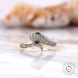 Dainty Lab Diamond Snake Ring – Symbolizes Strength and Beauty,  Perfect Gift for Her! Unique Serpent Ring in 10K Gold