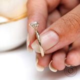 Oval Moissanite Engagement Ring in Yellow Gold Simple Rings For Women Promise Ring Oval 4 Prong Ring Dainty Oval Martini Setting Ring