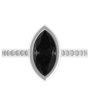 Black Marquise Cut Moissanite Engagement Ring, 10K/14K/18K White Gold Ring, Wedding Ring For Women, Bridal Ring, Anniversary Ring