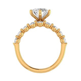 Oval Lab Diamond Ring Set Engagement Ring With Matching Shared Prong Setting Wedding Band 18k Yellow Gold Moissanite Bridal Ring Set