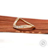 Curved Diamond Band, Curved Wedding Band, Round Lab Diamond / Moissanite Wedding Band, Half Eternity Band For Women, Chunky Wave Ring