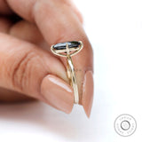 Marquise Black Moissanite Engagement Ring, 10k/14k/18k Solid Gold Ring, Simple Wedding Ring, Anniversary Gift, Promise Ring For Her