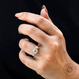 Georgian Inspired Moissanite Engagement Ring - Vintage Elegance in Yellow Gold, Three stone Moissanite Ring, Handmade Ring, Promise Ring