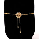 Dainty Lab Grown Diamond Bolo Bracelet For Women, Solid Gold Chain Bracelet, Adjustable Graduating Diamond Bracelet, Gift For Her