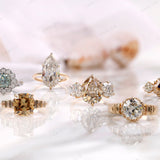 1.35 CT OMC Pear GHI Moissanite Vintage Engagement Ring, Claw Prong, Antique Old Mine Cut, Pear Cut Anniversary Ring,Solid Gold Ring for Her