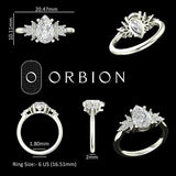 Pear moissanite ring measurement sheet with multi view design details