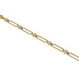 Brilliant Cut Round Lab Diamond Bracelet, Unique 14k Solid Yellow Gold Delicate Bracelet, Minimalist Style Women Bracelet