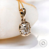 7*6 MM DEF Old Mine Cut Moissanite Pendant Georgian Era Bezel Pendant, Claw Prong Cushion Cut Pendant, Minimalist Statement Pendant