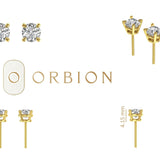 1CT 14k Yellow Gold Round Cut Moissanite Stud Earrings For Women, Moissanite Earrings, Gold Earrings For Wedding, Stud Earrings For Her