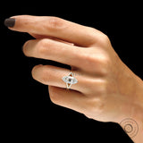 Antique Moval Lab Grown Diamond Solitaire Engagement Ring, Dual Tone Split Shank Ring in 14k Gold, Euro Shank Wedding Ring, Elongated Oval