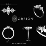 Marquise Cut Moissanite Celestial Style Ring, 10K Solid White Gold Vintage Ring For Her, Moissanite Engagement Ring, Promise Ring