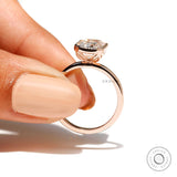 Timeless Elegance: Rose Gold Vintage Engagement Ring with Radiant Cut Moissanite, Art Deco Solitaire Ring with Milgrain Bezel Setting