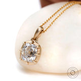 2 CT Old Mine Cushion Moissanite Pendant Unique Antique Style Matte Finish Pendant Georgian Jewelry Vintage Pendant For Chain/Necklaces