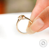 1 Ct Pear Champagne Moissanite Bezel Engagement Ring Old Mine Cut Fat Pear Solitaire Ring Yellow Gold Color Moissanite Ring Dainty Pear Ring