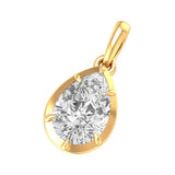 Pear Cut Moissanite Pendant, GHI Color Stone Pendant, Old Mine Cut Pendant, Antique Georgian Pendant, Gold Pendant, Teardrop Pendant For Her