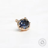 2.2 CT Oval Deep Blue Moissanite Pendant, East West Old Mine Cut Pendant, Closed Bezel Georgian Style Pendant, Double Loop Gold Pendant