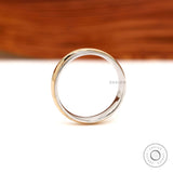 Mens Two Tone Gold Band, Mens Engagement Band Unique, Milgrain Wedding Band Men, 4 MM Wide Mens Thumb Rings, Mens Dome Wedding Band 14k Gold