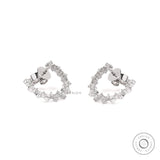 Elegant Bridal Hoop Earrings in Shimmering Gold and Diamonds, Luxurious Lab-Created Diamond Hoop Earrings, Diamond Hoop Studs, Birthday Gift