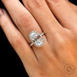 4 CT Elongated Cushion Moissanite Engagement Ring 14k Gold Old Mine Cut Ring Antique Moissanite Ring Accented Shank Halo Wedding Ring