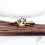OEC Moissanite Ring, 6 Prong Solitaire Moissanite Ring, Old European Cut Ring, Solitaire Promise Ring, Georgian Ring, Antique Gold Ring