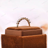 Colorless Heart Shape Moissanite Wedding Band, Half Eternity Stackable Band For Her, Dainty Diamond Band, Comfortable Band For Women