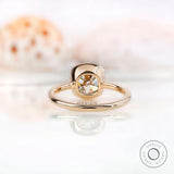Antique 2CT OMC Cushion Cut Moissanite Solitaire Engagement Ring, 14k Yellow Gold Plated Wedding Ring Anniversary Ring For Gift Promise Ring