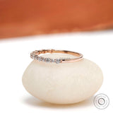 Round Cut Moissanite Wedding Band, Unique Half Eternity Band, 10K/14K/18K Solid Gold Ring, Dainty Stacking Ring, Minimalist Band Ring