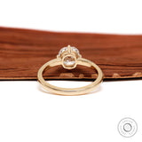 6.5 MM Old Mine Cut Cushion Lab Grown Diamond/Moissanite Engagement Ring, 10k/14k/18k Solid Yellow Gold Compass Setting Ring, Promise Ring