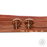 Flush Set Scattered Diamond Disc Stud Earrings, Unique Lab Grown Pushback Confetti Diamond Earrings, Solid Yellow Gold Snowfall Earrings