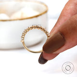 Oval Moissanite Half Eternity Band, Unique Oval Wedding Band, Minimalist Wedding Band For Women, Stacking Band, 10k/14k/18k Solid Gold Band