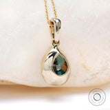Pear Shaped Dark Green Moissanite Pendant, Old Mine Cut Pendant, Bezel Set Teardrop Pendant, Solid Gold Pendant, Statement Jewelry