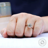 Antique 4.3 CT Round Old European Cut Moissanite Ring, Solitaire Engagement Ring, Wedding Ring, Comfort Fit Band, Gift for Her, Promise Ring