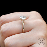 1.5 Ct Solitaire Oval Cut Moissanite Engagement Ring 14k Yellow Gold Single Stone Double Claw Prong Martini Basket Set Promise Ring