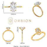 3.6 CT Oval Cut Moissanite Engagement Ring, 10k/14k/18k Solid Gold Hidden Halo Ring, Moissanite Oval Promise Ring, Anniversary Ring for Her