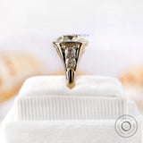 OMC cushion moissanite chunky ring shoulder accent stone view