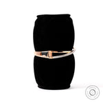 Angled worn view diamond crossover bangle bracelet