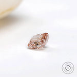 Side profile of fancy pink elongated cushion lab diamond