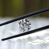 Round brilliant cut lab diamond with crisp white sparkle