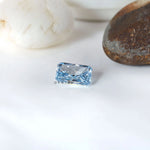 Pavilion view of fancy vivid blue radiant loose diamond