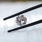 Classic round moissanite with old European cut facet pattern